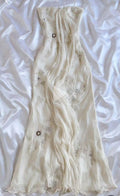 Pretty A Line Spaghetti Straps Light Ivory Chiffon Applique Long Prom Dress,Evening Dress GG1948