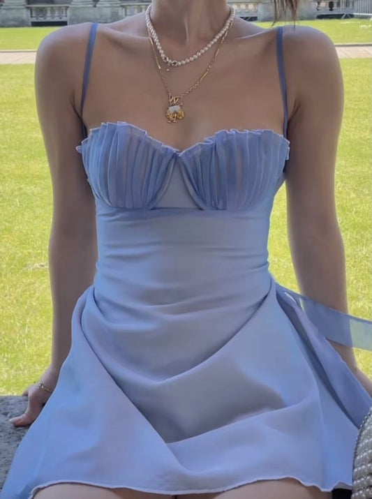 Lovely A Line Spaghetti Straps Lilac Chiffon Short Prom Dress,Homecoming Dress,Evening Dress GG1987