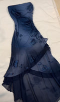 Pretty A line Strapless Chiffon Applique Long Prom Dress,Evening Dress GG2050