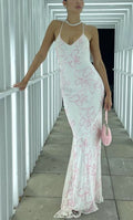 Sexy Mermaid Halter Straps White Satin Tulle Applique Beaded Long Prom Dress,Evening Dress GG2080