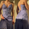 Pretty Mermaid Spaghetti Straps Chiffon Applique Long Prom Dress,Evening Dress GG2090