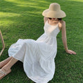 Elegant A Line Spaghetti Straps White Chiffon Long Prom Dress,Evening Dress GG2115