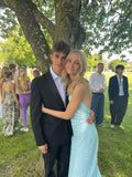 Unique Mermaid Spaghetti Straps Satin Long Prom Dress,Party Dress,Evening Dress GG2198