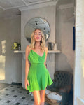 Sexy A Line Spaghetti Straps Green Chiffon Short Prom Dress,Homecoming Dress,Evening Dress GG2246