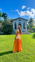 Unique A Line Spaghetti Straps Orange Satin Outfits,Party Dress,Evening Dress GG2270