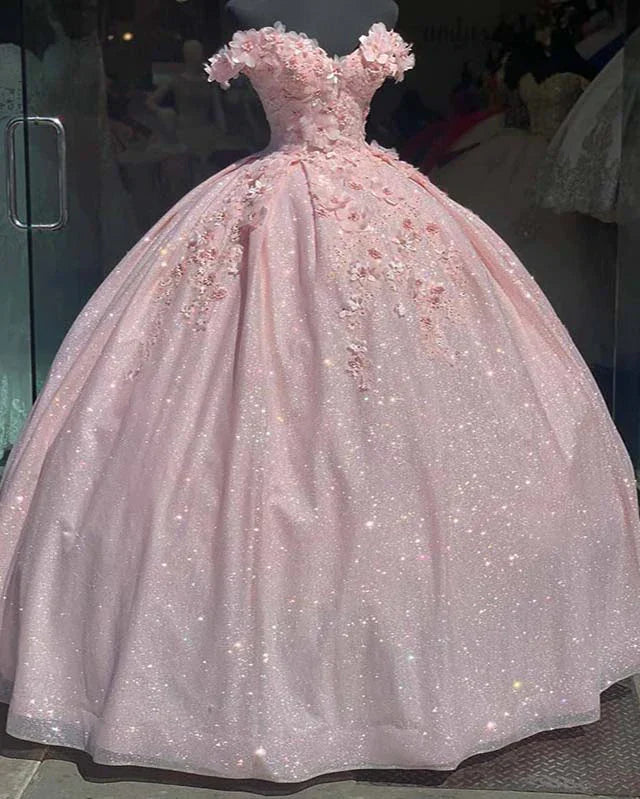 Stunning Ball Gown Off The Shoulder Satin Tulle Sequin Applique Long Prom Dress,Party Dress,Evening Dress GG2318