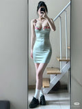 Classy Mermaid Spaghetti Straps Satin Applique Short Prom Dress,Homecoming Dress,Birthday Dress GG2354