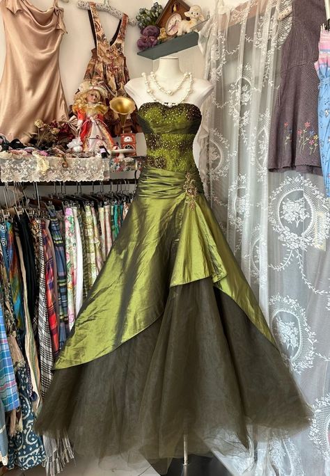 Vintage A Line Strapless Satin Tulle Sequin Long Prom Dress,Party Dress,Evening Dress GG2365