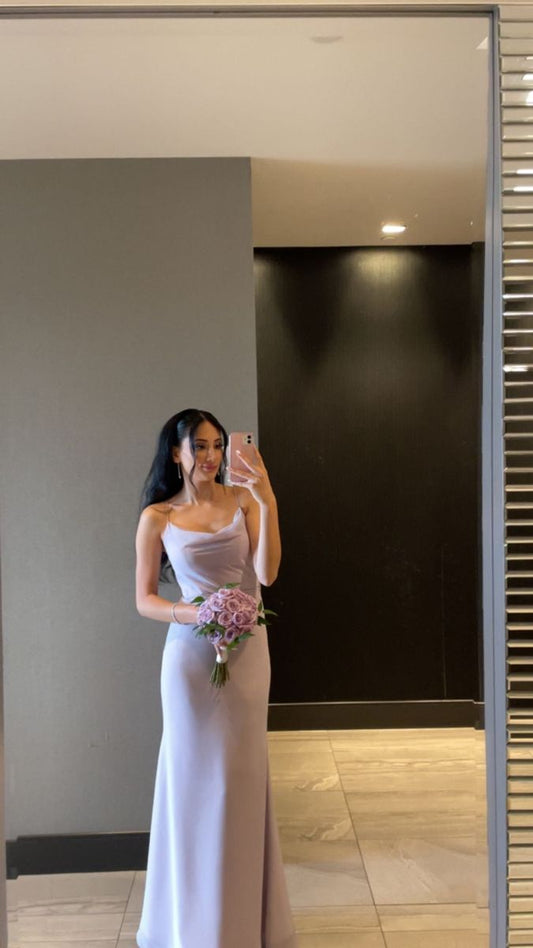 Elegant Mermaid Spaghetti Straps Satin Long Prom Dress,Party Dress,Evening Dress GG2377