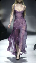 Sexy Mermaid Spaghetti Straps Grape Tulle Long Prom Dress,Wedding Dress,Evening Dress GG2417