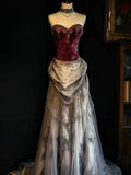 Unique A Line Sweetheart Satin Tulle Long Prom Dress, Party Dress, Evening Dress GG2489