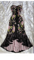Stunning A Line Spaghetti Straps Chiffon Printing Lace Long Prom Dress, Party Dress, Evening Dress GG2490