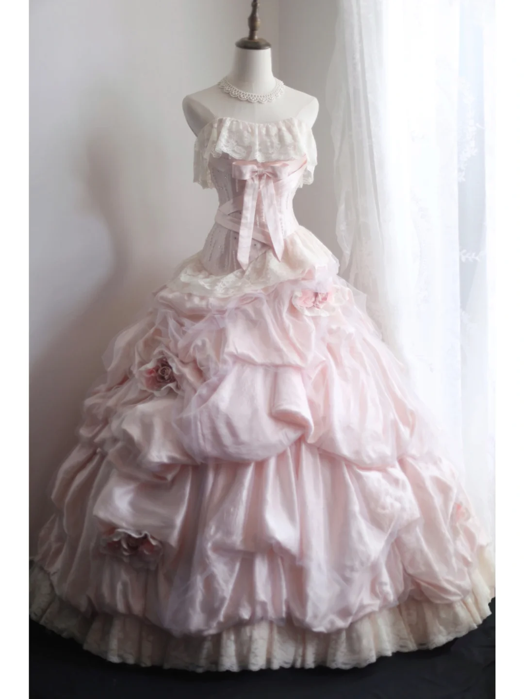 Stunning Ball Gown Strapless Satin Tulle Lace Flowers Long Prom Dress, Party Dress, Evening Dress GG2578