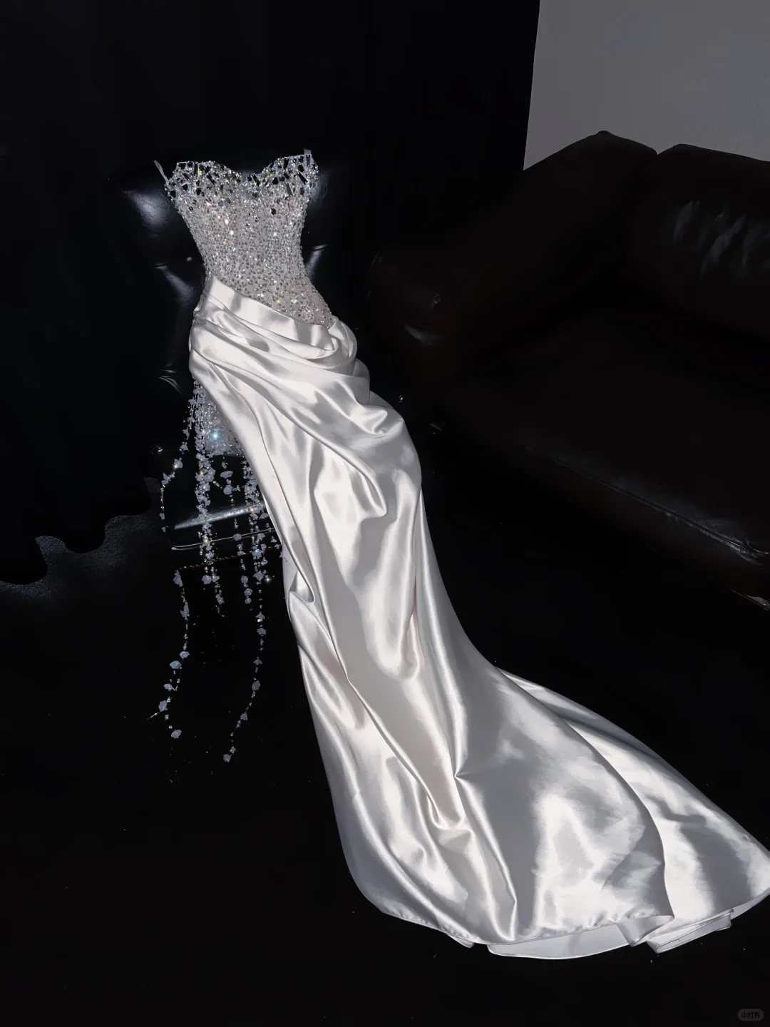 Stunning Mermaid Strapless Satin Beaded Long Prom Dress, Party Dress, Evening Dress GG2609