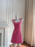 Simple A Line Spaghetti Straps Hot Pink Satin Short Prom Dress,Homecoming Dress,Birthday Dress GG2640
