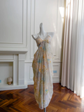 Chic A Line Spaghetti Straps Chiffon Printing Long Prom Dress, Party Dress, Evening Dress GG2682