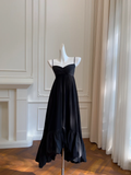 Unique A Line Spaghetti Straps Satin Long Prom Dress, Party Dress, Evening Dress GG2695