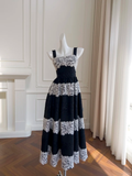 Vintage A Line Square Satin Lace Long Prom Dress, Party Dress, Evening Dress GG2698