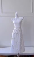 Simple A Line Square White Satin Long Prom Dress, Party Dress, Evening Dress GG2802