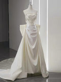 Timeless Mermaid Strapless Satin Beaded Wedding Dress GG2935