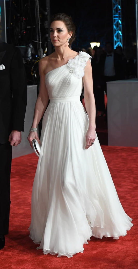 Elegant A Line One Shoulder White Chiffon Long Mother Of Bride Dress,Evening Dress GG3049