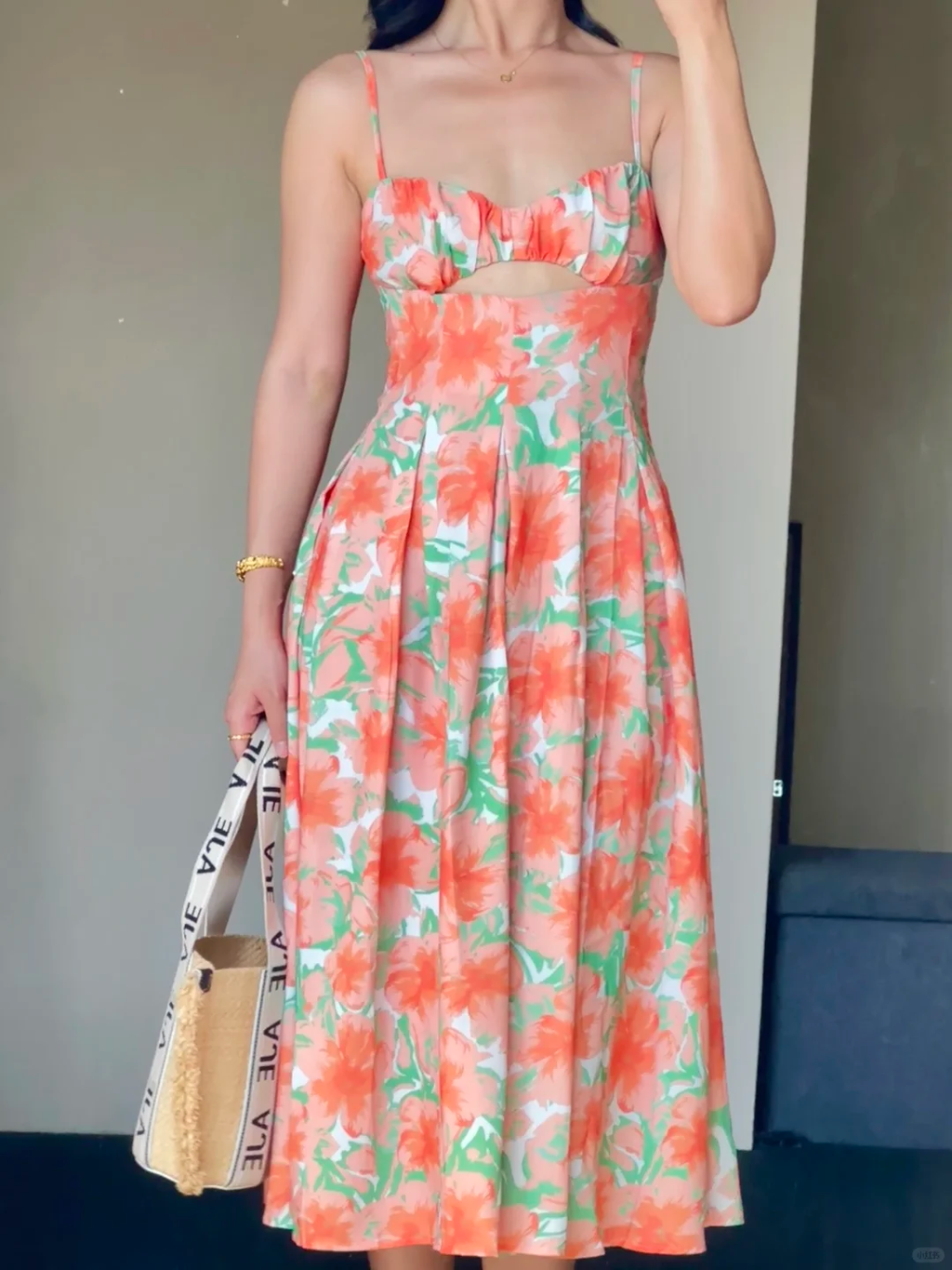 Summer Pretty A Line Spaghetti Straps Chiffon Printing Long Prom Dress, Party Dress, Evening Dress GG3067
