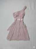 Dusty Rose A Line One Shoulder Chiffon Short Prom Dress,Homecoming Dress,Birthday Dress GG3133