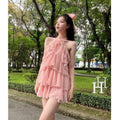Peach A Line Halter Chiffon Short Prom Dress,Homecoming Dress,Birthday Dress GG3176