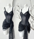 Chic A Line Spaghetti Straps Tulle Sequin Short Prom Dress,Homecoming Dress,Birthday Dress GG3189