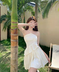 Unique A Line One Shoulder Satin Short Prom Dress,Homecoming Dress,Birthday Dress GG3196