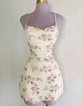 Pretty A Line Halter Straps Chiffon Floral Short Prom Dress,Homecoming Dress,Birthday Dress GG3199