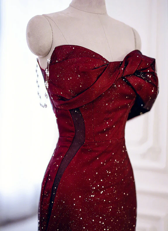 Chic A Line Sweetheart Beaded Tulle Back Bow Long Prom Dress,Evening Dress GG323