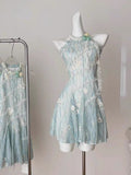 Pretty A Line Halter Chiffon Lace Short Prom Dress,Homecoming Dress,Birthday Dress GG3318
