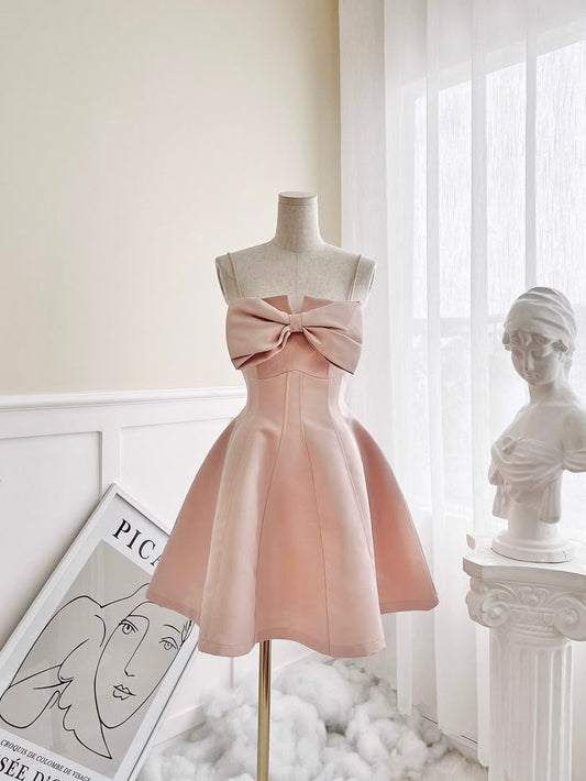 Cute A Line Spaghetti Straps Satin Short Prom Dress,Homecoming Dress,Birthday Dress GG3338