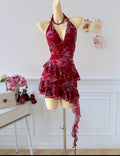 Sexy Mermaid Halter Chiffon Short Prom Dress,Homecoming Dress,Birthday Dress GG3344