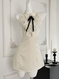 Princess A Line Halter Satin Lace Short Prom Dress,Homecoming Dress,Birthday Dress GG3372