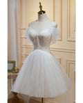 Pretty A Line Spaghetti Straps Tulle Short Prom Dress,Homecoming Dress,Birthday Dress GG3383