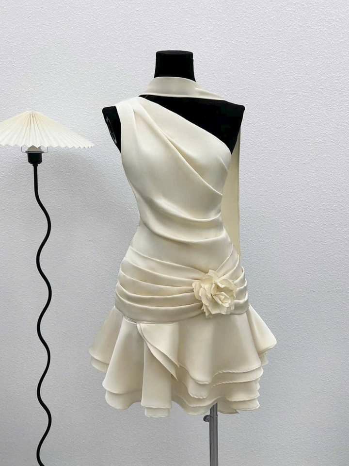 Chic A Line One Shoulder Satin Short Prom Dress,Homecoming Dress,Birthday Dress GG3437
