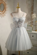 Cute A Line Sapghetti Straps Tulle Sequin Short Prom Dress,Homecoming Dress,Birthday Dress GG3458