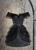Glitter A Line Spaghetti Straps Black Tulle Sequin Beaded Short Prom Dress,Homecoming Dress,Birthday Dress GG3461