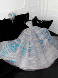 Stunning A Line Spaghetti Straps Tulle Sequin Long Prom Dress,Party Dress,Evening Dress GG3476