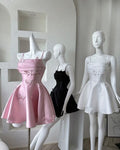 Chic A Line Spaghetti Straps Satin Butterflies Short Prom Dress,Homecoming Dress,Birthday Dress GG3502
