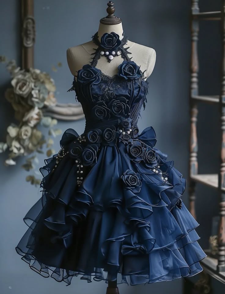 Vintage Ball Gown Halter Satin Chiffon Flower Short Prom Dress,Homecoming Dress,Birthday Dress GG3517