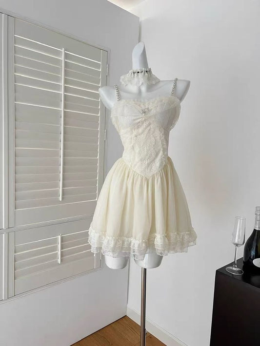 Cute A Line Spaghetti Straps Chiffon Lace Short Prom Dress,Homecoming Dress,18th Birthday Dress GG3554