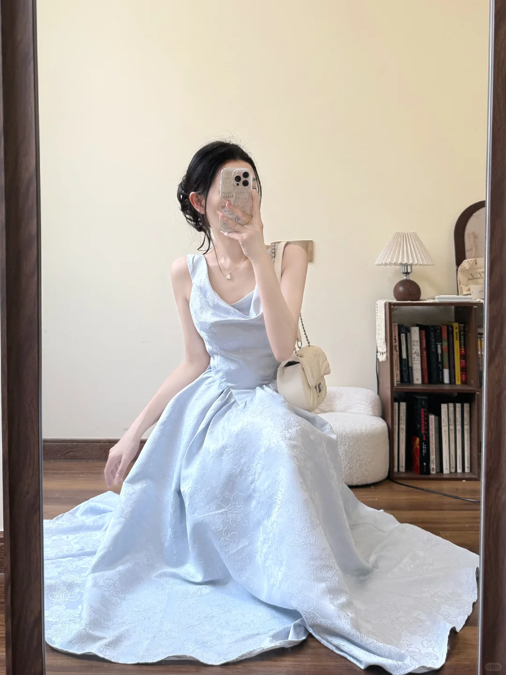 Elegant Pale Blue A Line Satin Long Prom Dress,Party Dress,Evening Dress GG3592