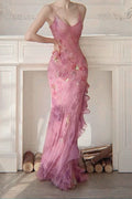 Gorgeous Mermaid Sapghetti Straps Chiffon Sequin Long Prom Dress,Party Dress,Evening Dress GG3605