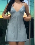 Shiny A Line Spaghetti Straps Satin Sequin Short Prom Dress,Homecoming Dress,20th Birthday Dress GG3641