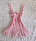 Cute A Line Spaghetti Straps Pink Chiffon Short Prom Dress,Homecoming Dress,16th Birthday Dress GG3648
