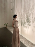 Elegant A Line Spaghetti Straps Chiffon Long Prom Dress,Party Dress,Evening Dress GG3665