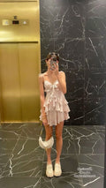 Cute A Line Spaghetti Straps Satin Tiered Short Homecoming Dress,Summer 16th Birthday Dress GG3710